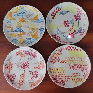 4 Anthropologie dessert lunch snack plates NEW